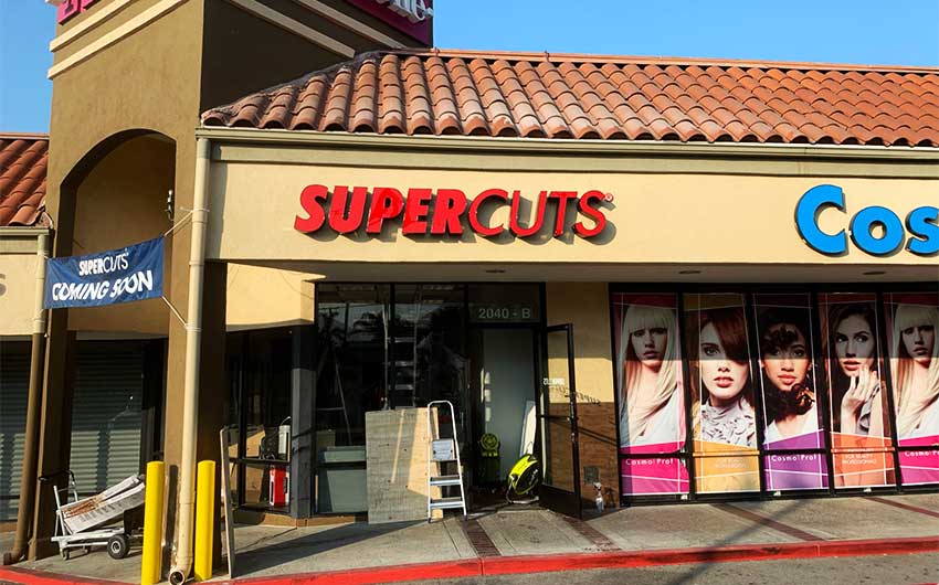 Custom Made Front-lit Channel Letter Sign for Supercuts in San Fernando, CA
