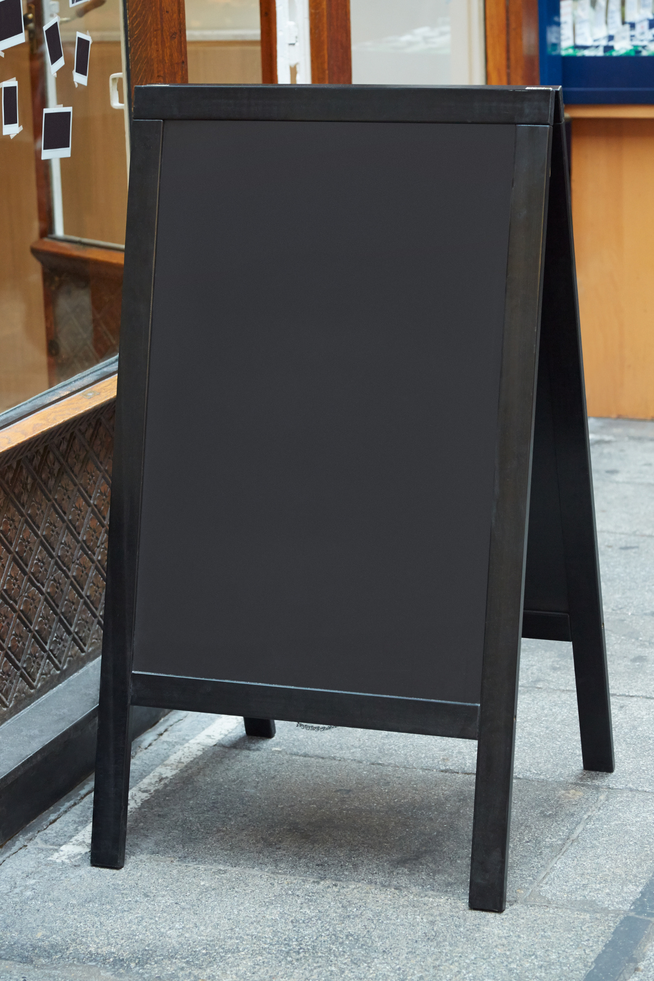Restaurant menu blank board on the street