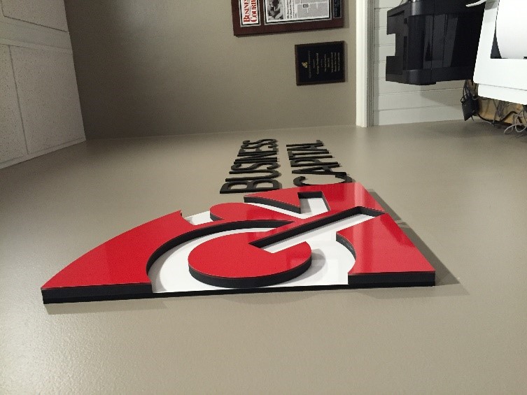 Cincinnati, OH – Acrylic Lobby Sign & Vinyl Window Graphic Made for Q2 Business Capital