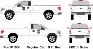 Template view of truck graphics