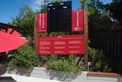 Digital scoreboard, Team banners, and list of supporters
