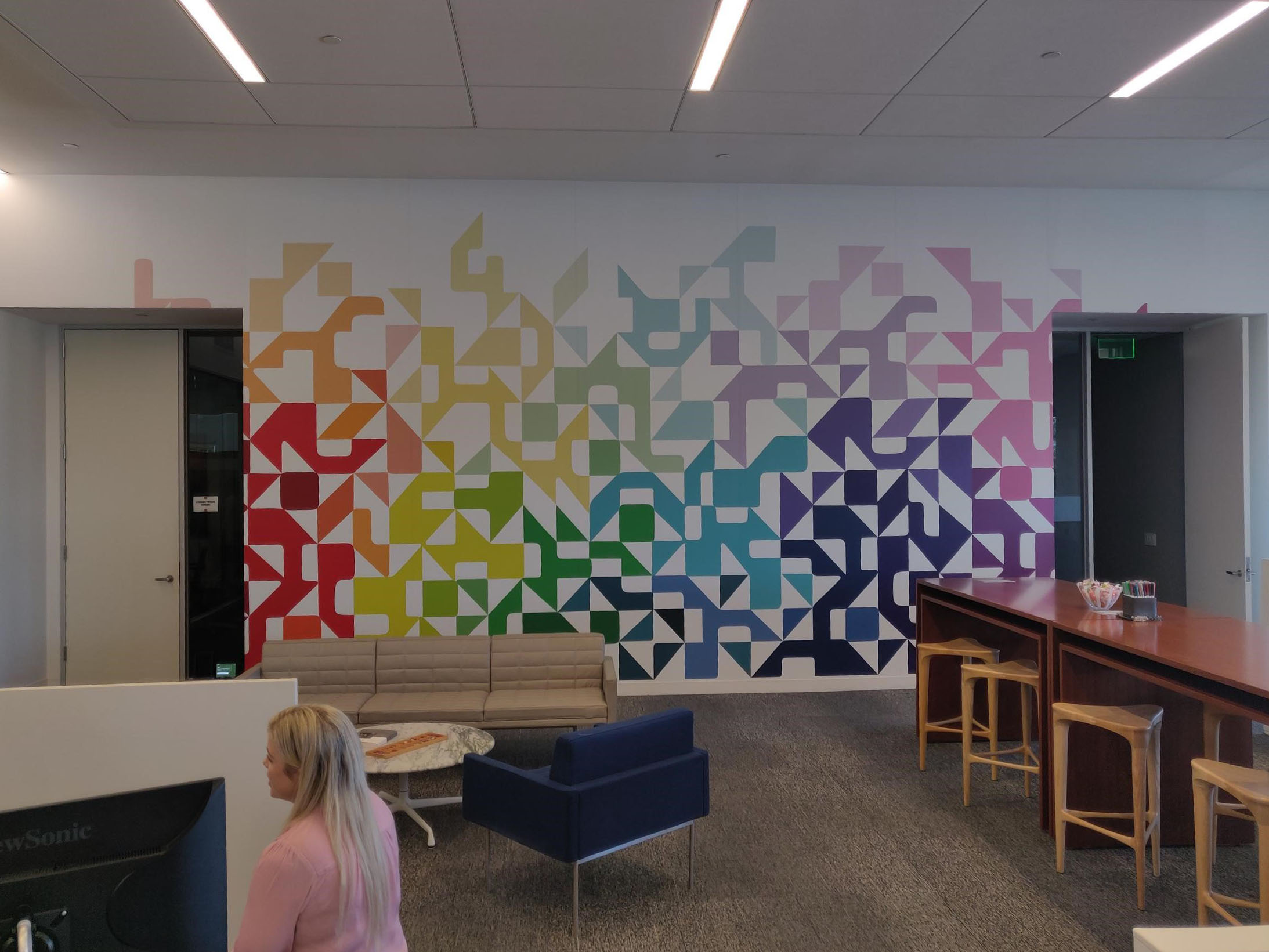 Installed wall mural