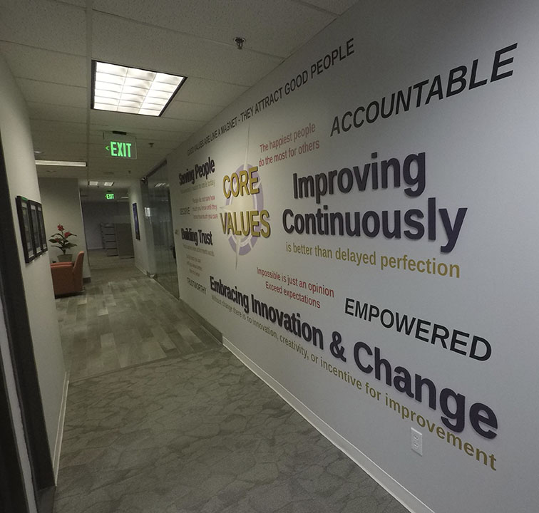 Core values wall graphics