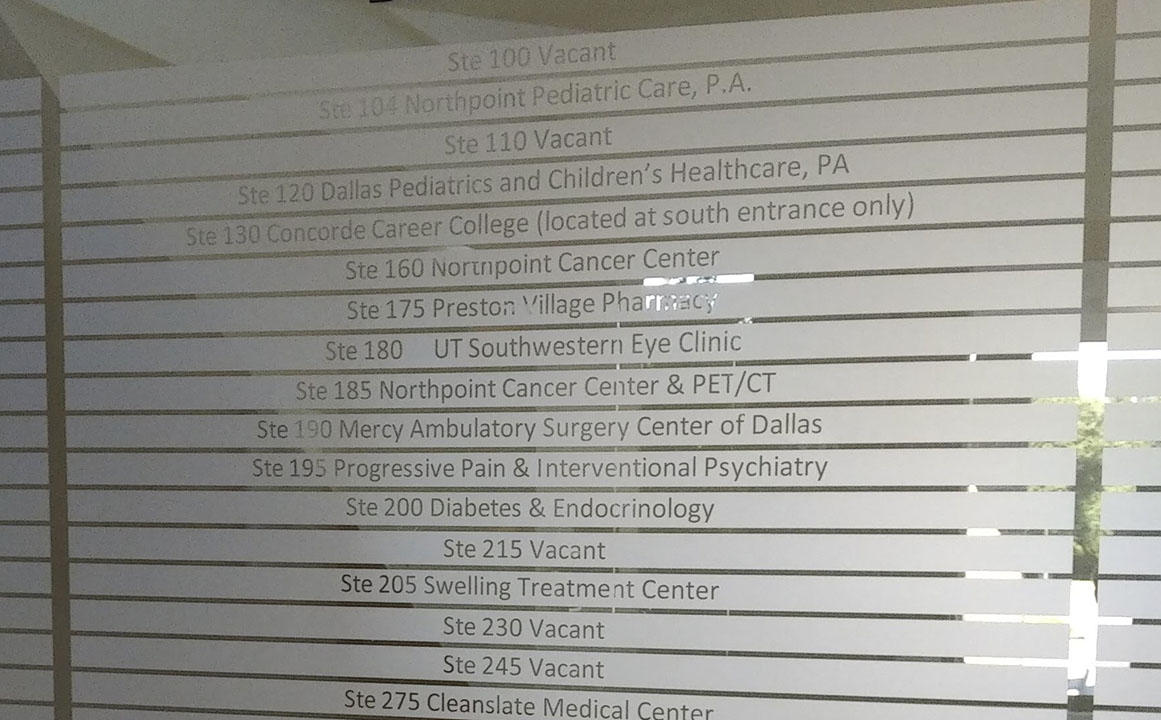 Lobby Directory sign