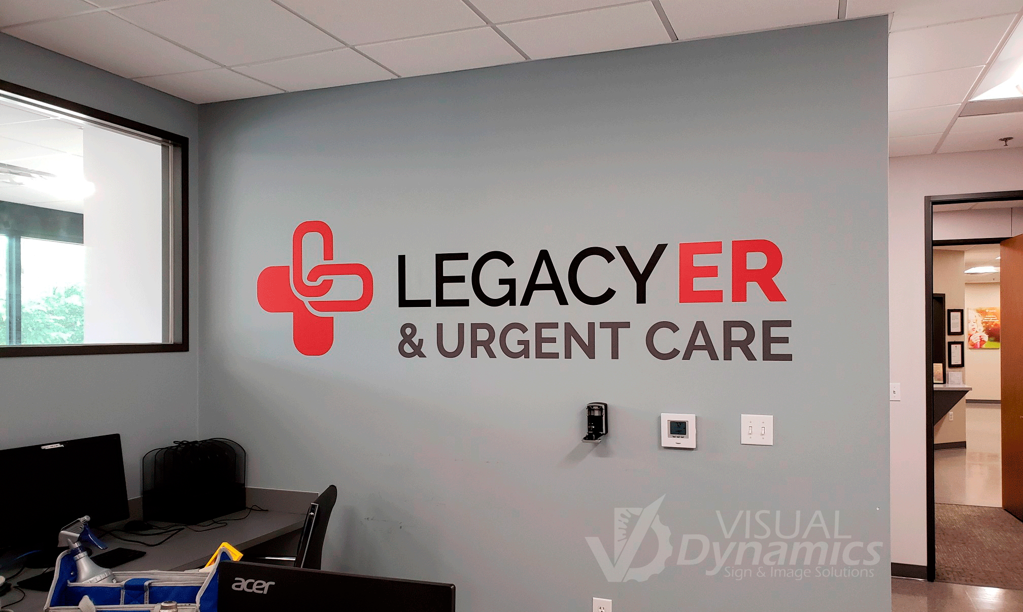 Wall graphic lobby sign