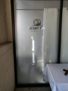 Frosted glass patio windows