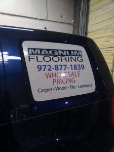 Side window with perforated vinyl