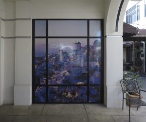 Perforated window vinyl with printed graphics