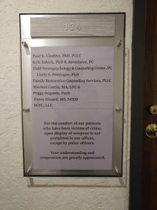 Office directory sign with protective cover