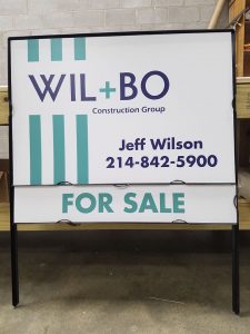 Yard Sign in Frame with rider
