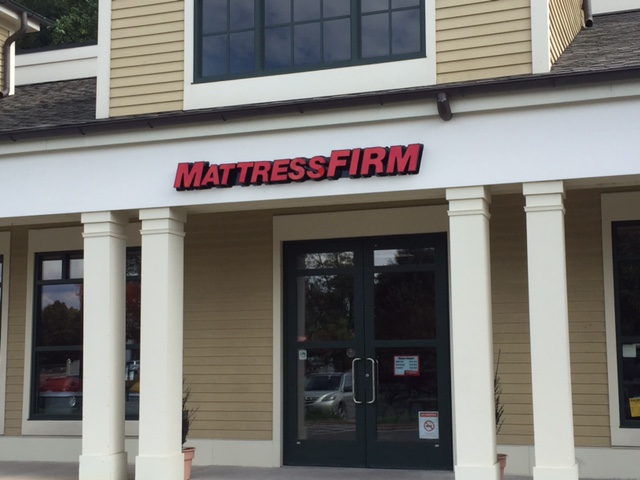 building signs rebrand Mattress Firm retailers in Brookfield and Southbury CT