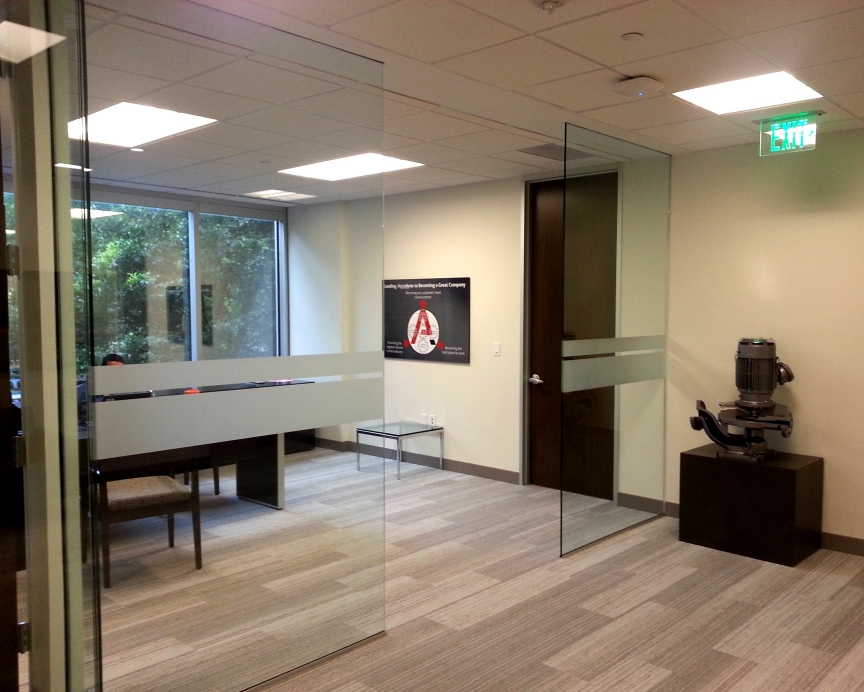 Frosted Film Accent Stripes done by Dallas Digital Signs & Graphics Dallas, Texas
