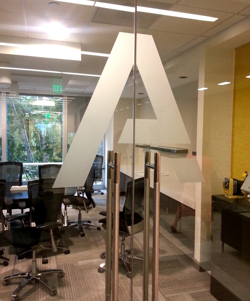 Frosted Vinyl installations for Accudyne Industries new Corporate Headquarters