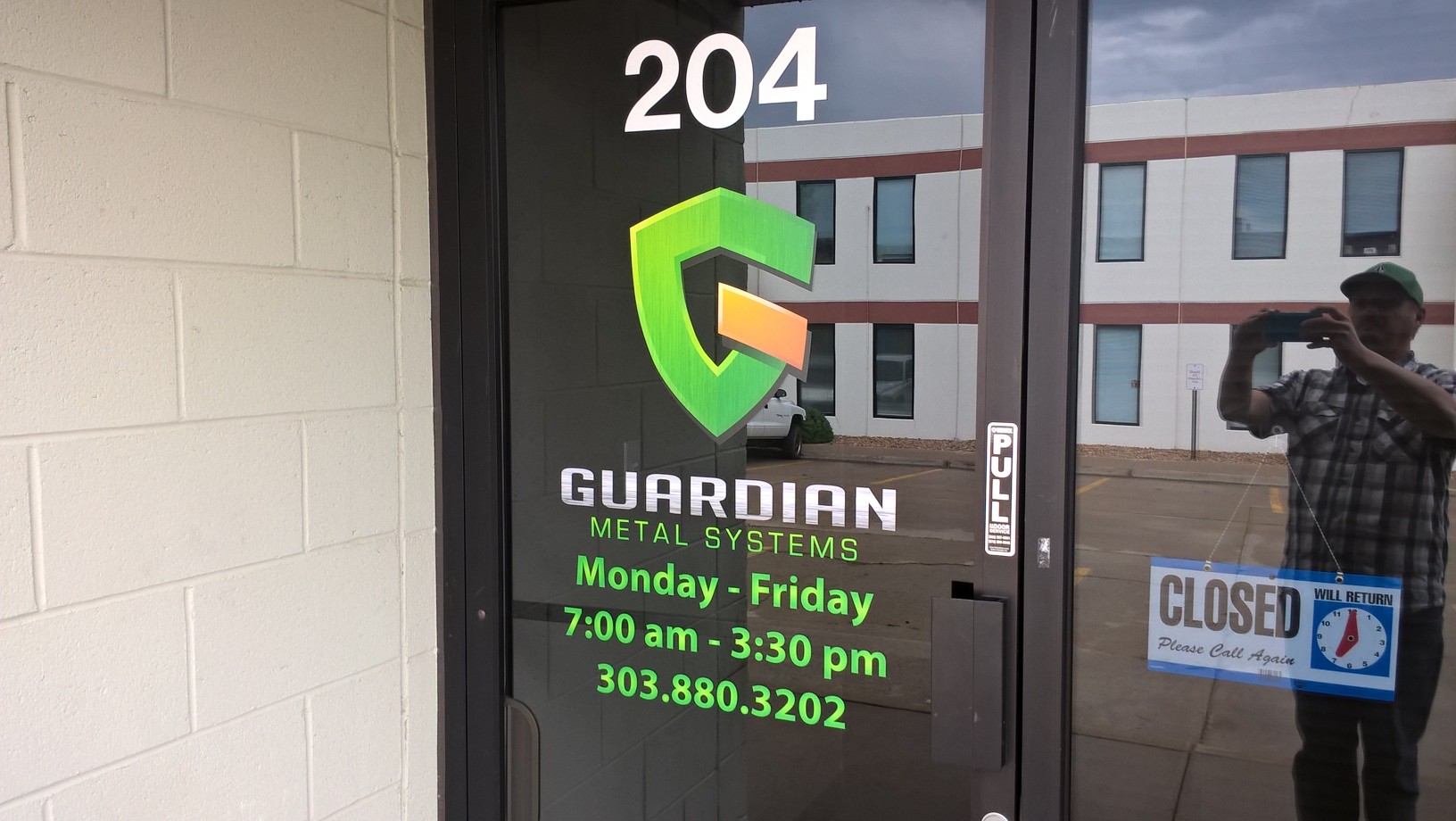 Wheat Ridge, CO- Custom Front Door Graphics for Guardian Metal Systems