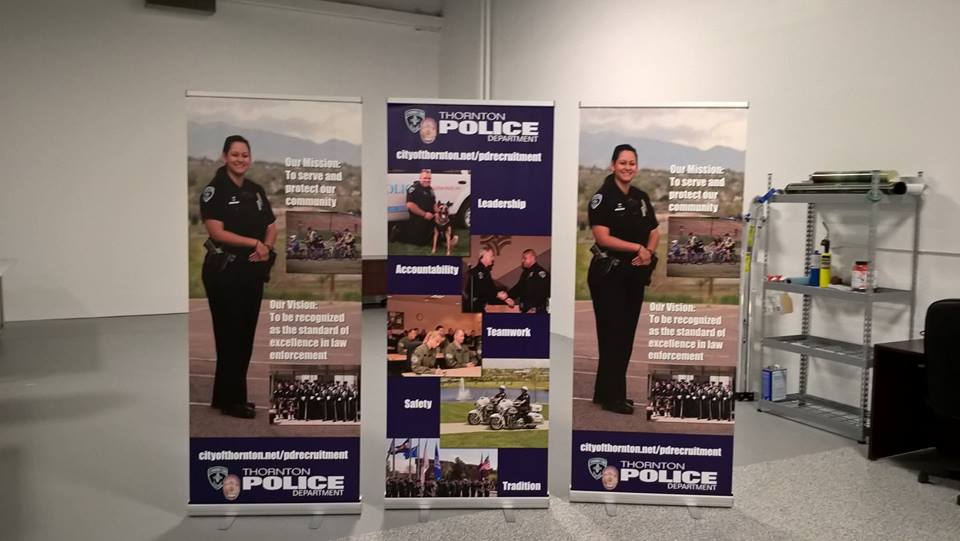 Thornton, CO – Custom Banner Announces Presence of Thornton Police Department