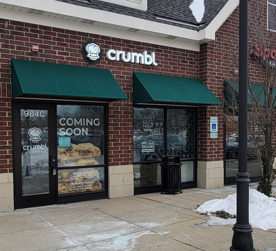 Crumbl Cookies Brands with a Cabinet and Logo Sign Combo in Northbrook IL