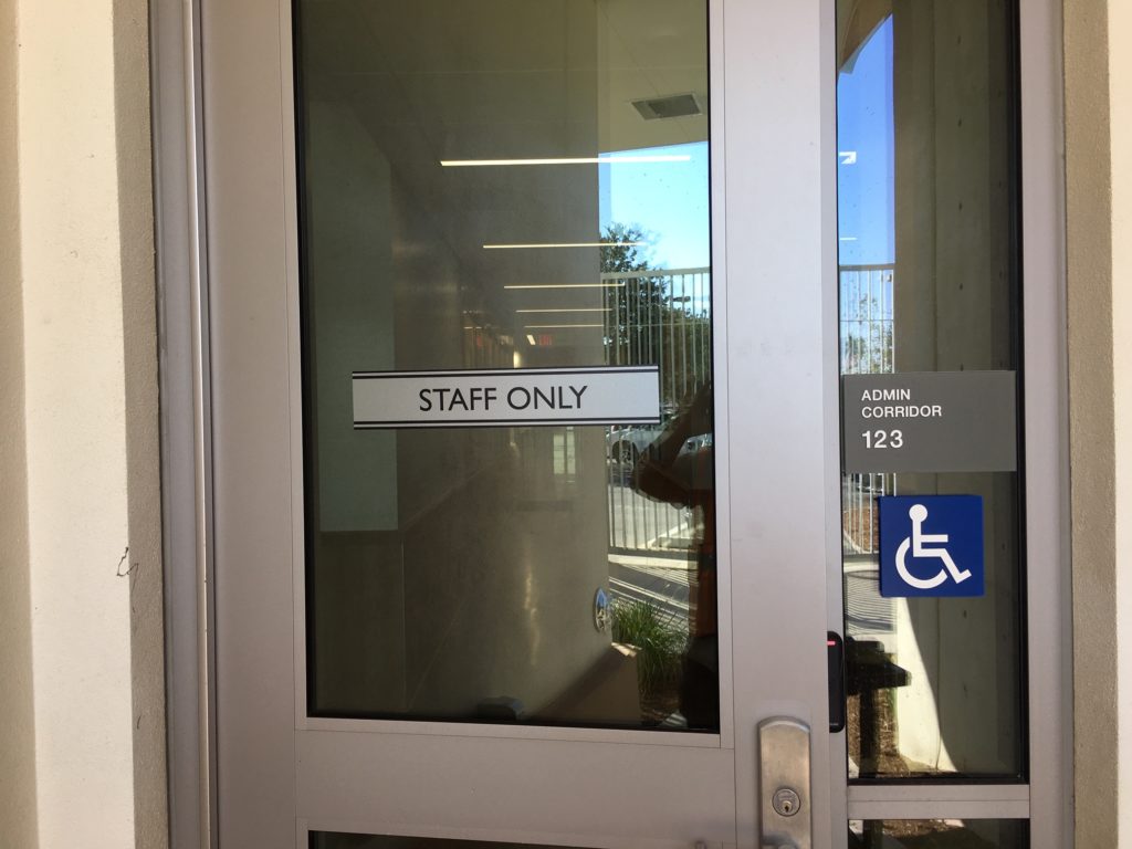 Printed and Etched Vinyl Window Graphics Great as Wayfinding Signs- North CO CA