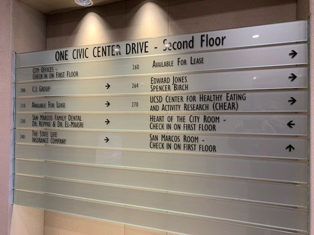 directory signs and EVAC maps in San Diego CA