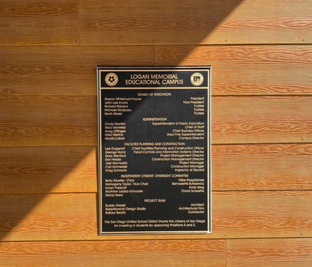 bronze dedication plaques in San Diego County CA