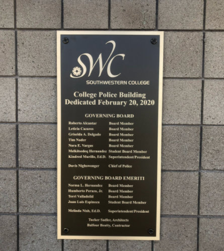 bronze dedication plaques in San Diego County CA