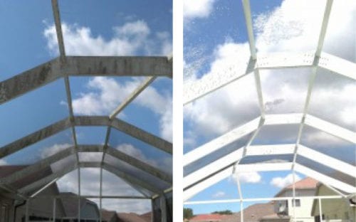 DO YOUR POOL ENCLOSURE SCREENS AND STRUTS LOOK GRUNGY?