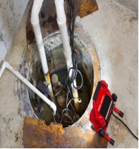 sump pump in a basement