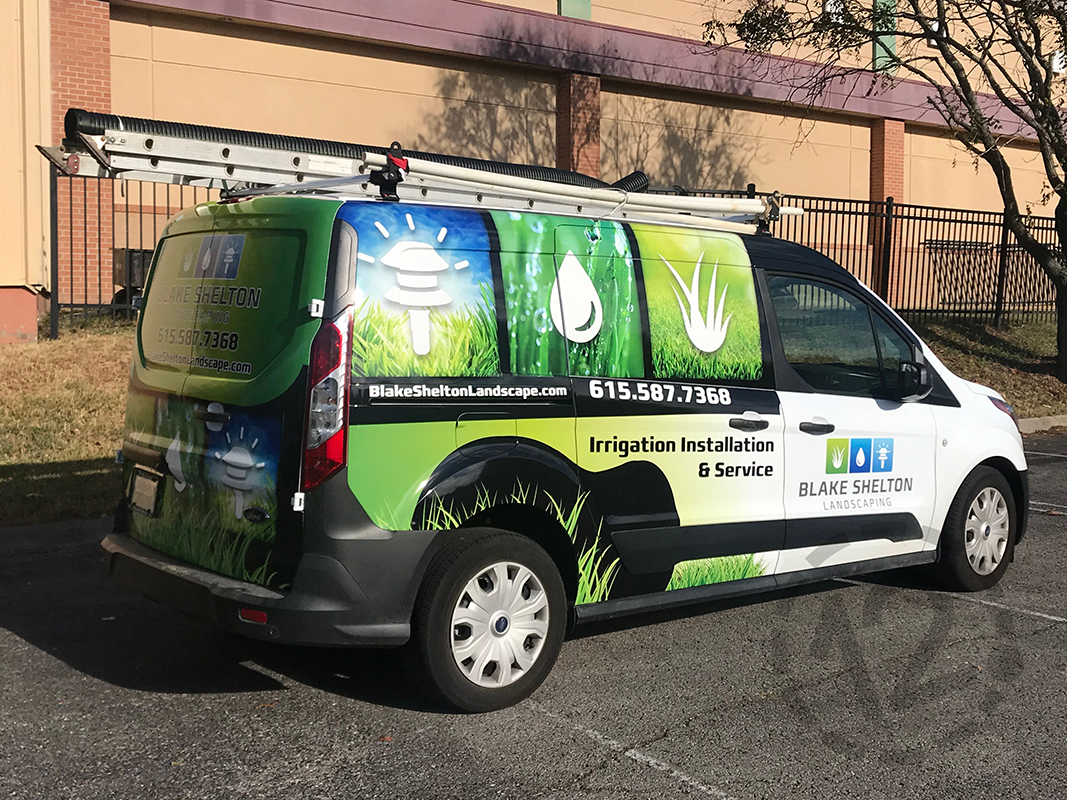 Blake Shelton Landscape Custom Vehicle Wrap installed by 12-Point SignWorks 