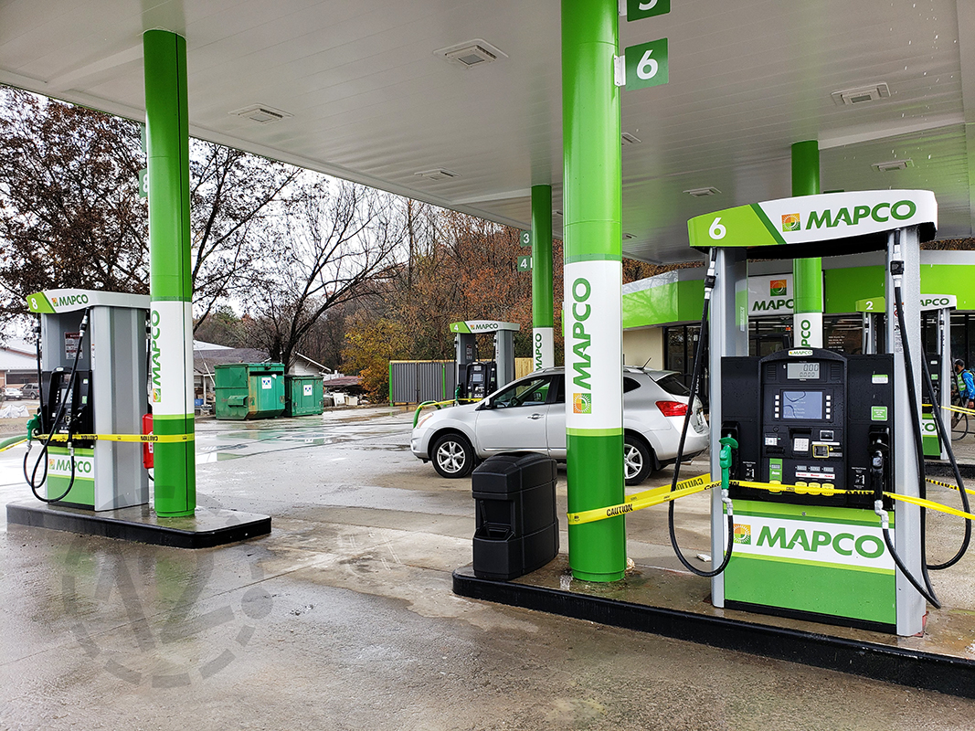 Custom facility graphics for MAPCO installed by 12-Point SignWorks.