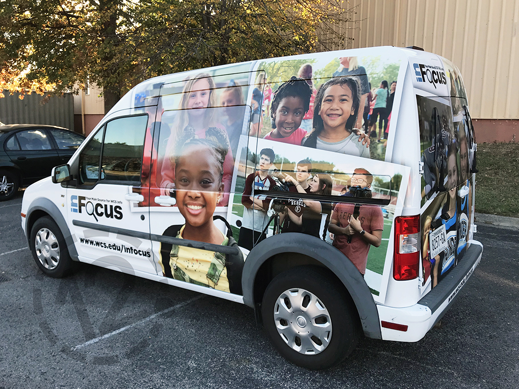 Custom van wrap for Williamson County Schools by 12-Point SignWorks in Franklin, TN.