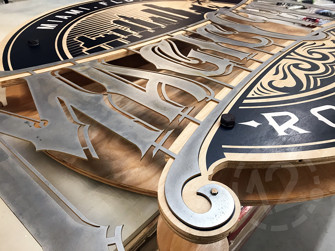Dimensional logo sign for Magic City Rock Gym in Miami, FL by 12-Point SignWorks.