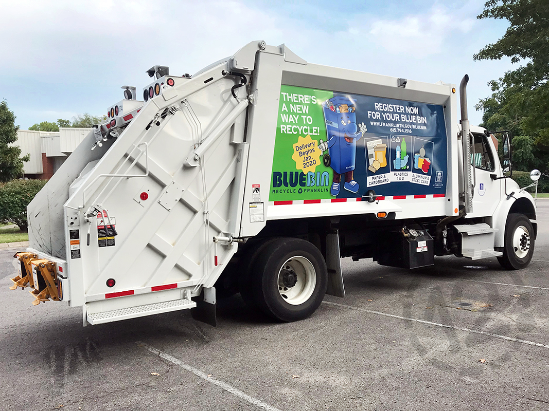 Truck wrap for the City of Franklin printed and installed by 12-Point SignWorks.
