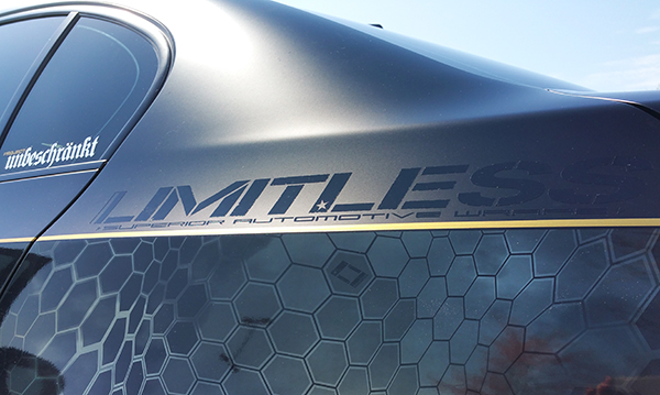 Specialized branding on the Limitless BMW M5. 
