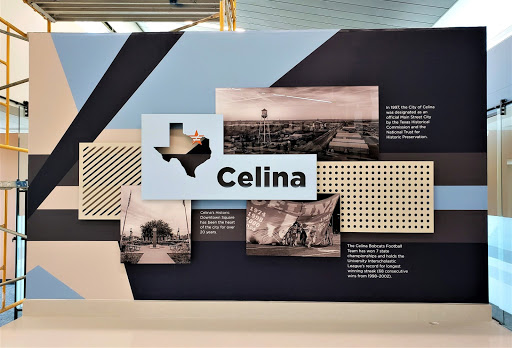 Experiential Graphics for Hospitality Wall at Lamar National Bank in Celina, TX