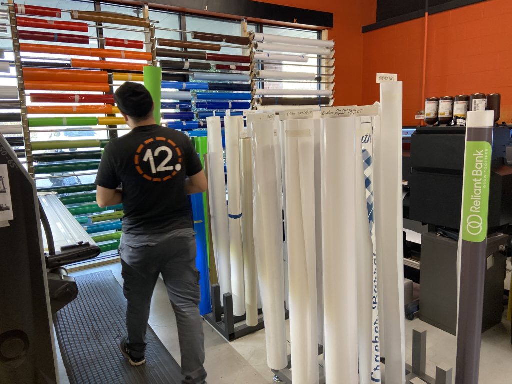 Our Team Member, Carlos, In Our Printing Office here at 12-Point SignWorks Our Team Member, Carlos, In Our Printing Office here at 12-Point SignWorks
