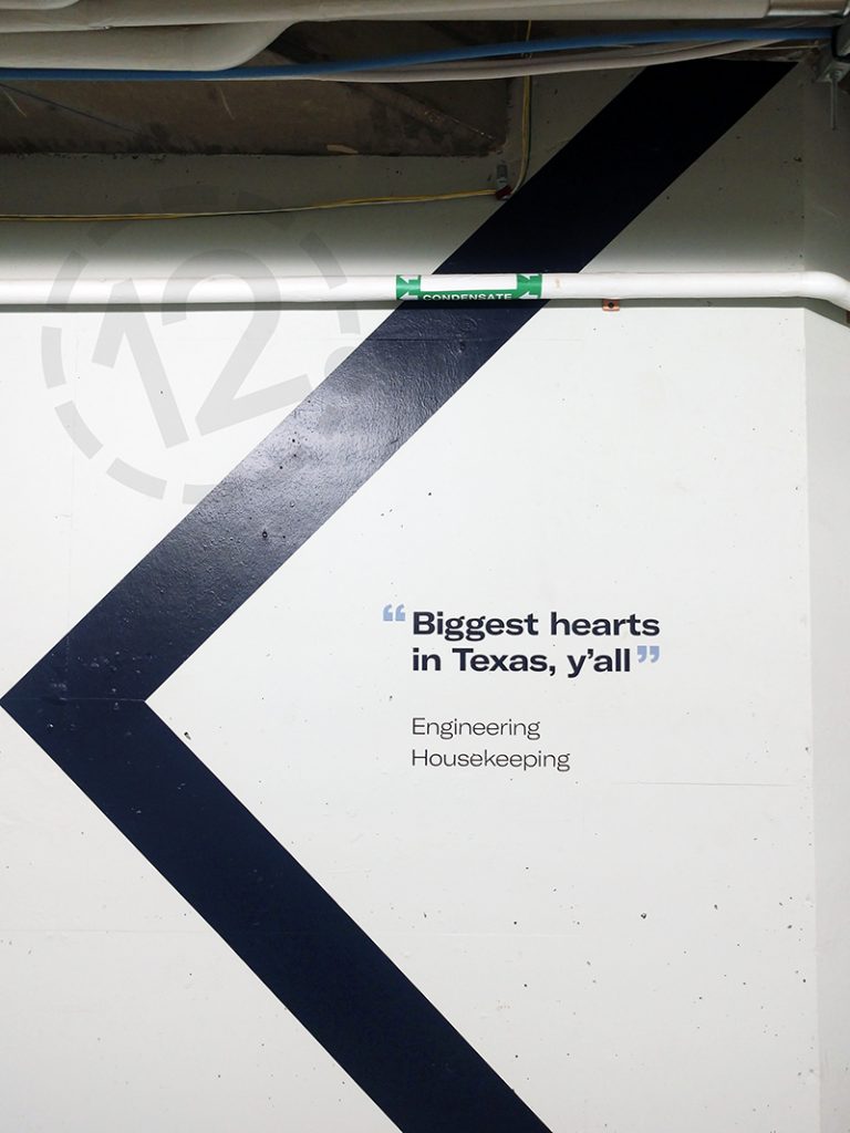 Custom wall graphics for Live! by Loews in Arlington, TX printed and installed by 12-Point SignWorks.