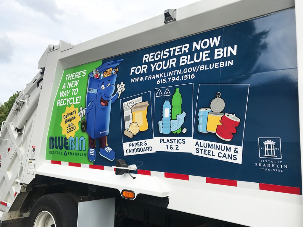 Custom vehicle wrap for the City of Franklin printed and installed by 12-Point SignWorks. 