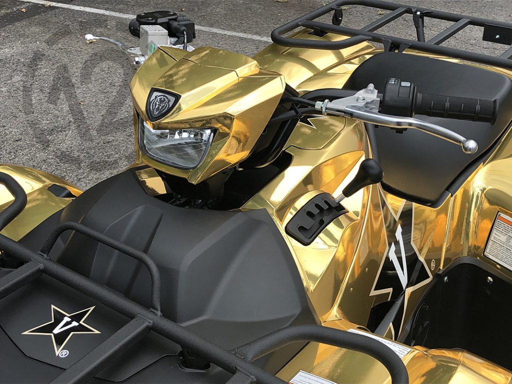 Custom Gold ATV wrap for Vanderbilt University Athletics in Nashville, TN by 12-Point SignWorks. 