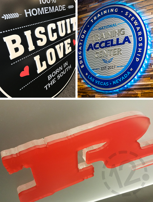 Dimensional acrylic signs. 12-Point SignWorks - Franklin, TN
