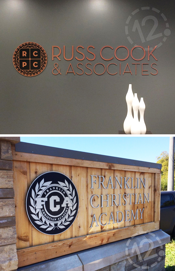Dimensional metal signs. 12-Point SignWorks - Franklin, TN
