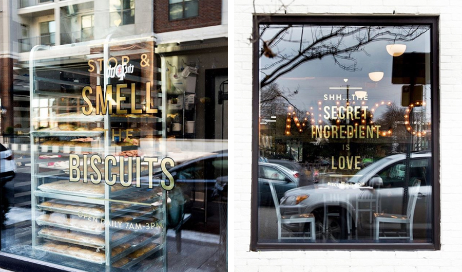 Custom window graphics for Biscuit Love in Nashville. 12-Point SignWorks - Franklin, TN Custom window graphics for Biscuit Love in Nashville. 12-Point SignWorks - Franklin, TN