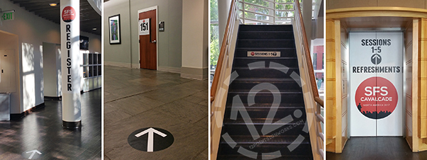 Wayfinding signs can be placed on almost any surface! 12-Point SignWorks - Franklin, TN