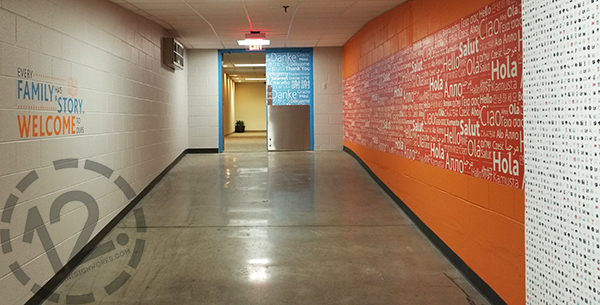 Hello wall and thank you door in Nashville, TN. 12-Point SignWorks