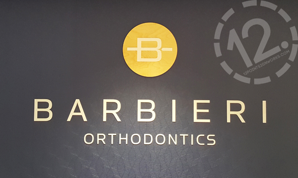 The new logo sign for Barbieri Orthodontics.