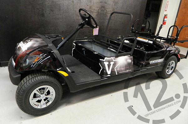 Vanderbilt Basketball golf cart wrap by 12-Point SignWorks.