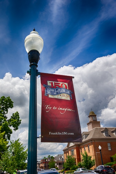 Our very own downtown has pole banners that have changing graphics that represent the season, town history, or upcoming events. 