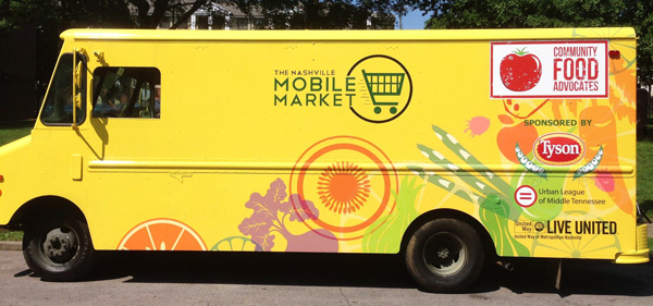 A photo of the final product: the completed Nashville Mobile Market. 12-Point SignWorks