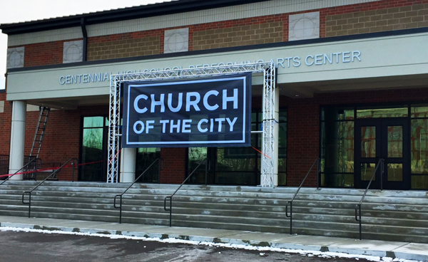 The mesh banner we fabricated for COTC in Franklin, TN. 12-Point SignWorks