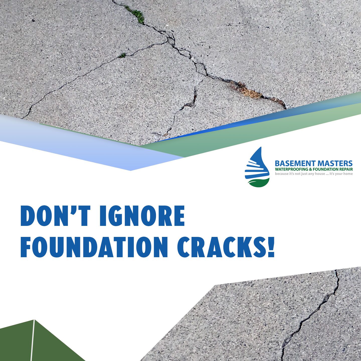 Cracks in the concrete depicting foundation cracks