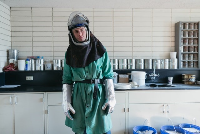 Man in a Biohazard Suit