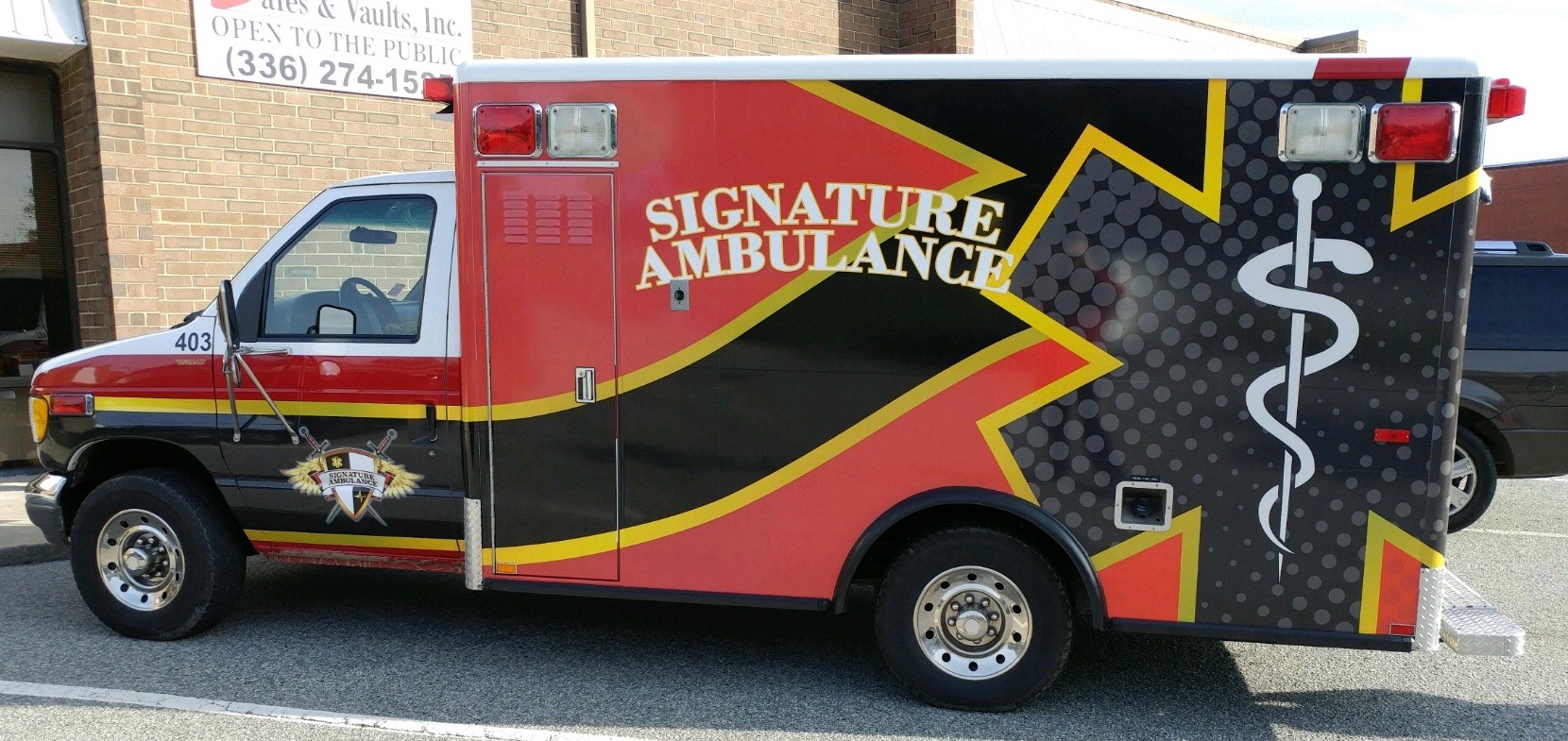 Greensboro, NC - Fast Vehicle Wrap on Ambulance for High Point, Kernersville, Reidsville and Summerfield